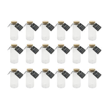 18PK Glass & Co Courtney 120ml Glass Jar w/ Cork Lid - Clear