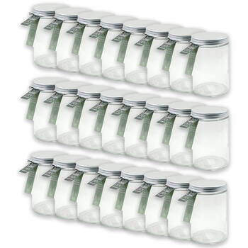 24PK Glass & Co Olivia Round Silver Screw Lid Preserving Storage Jar 750ml Clear