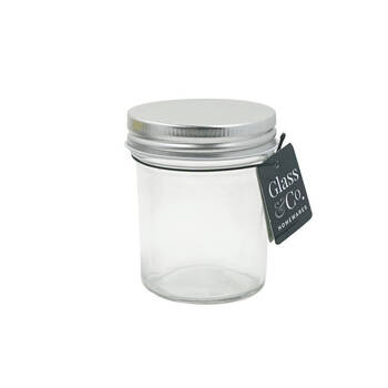72PK Glass & Co Cleo 200ml Glass Jar Assorted - Silver/Gold