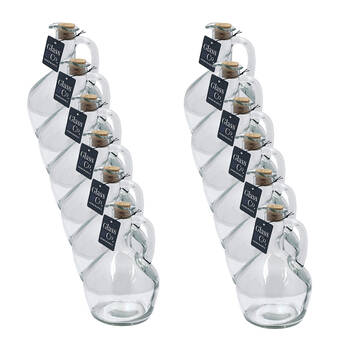 12PK Glass & Co Cork Lid Oil Dispenser Bottle w/ Stopper 420ml Clear