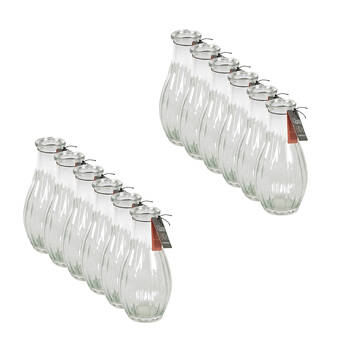12PK Glass & Co Ribbed Glass Vase Home Decor 243.8x14.2cm - Clear