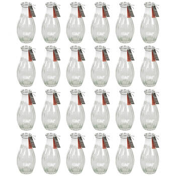 24PK Glass & Co Ribbed Glass Vase Home Decor 243.8x14.2cm - Clear