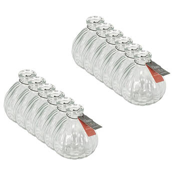 12PK Glass & Co Ribbed Round Glass Vase 243.2x9.4cm - Clear