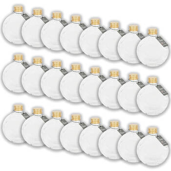 24PK Glass & Co Flat Round Gold Lid Bottle Storage Jar 210ml Clear