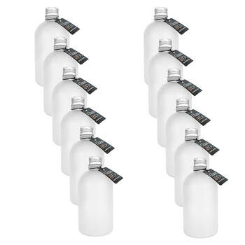 12PK Glass & Co Round Silver Lid Frosted Bottle Storage Jar 270ml Clear