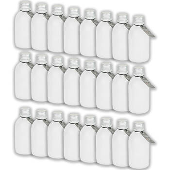 24PK Glass & Co Round Silver Lid Frosted Bottle Storage Jar 150ml Clear