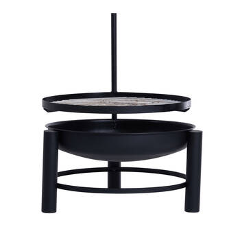 Glow 64x80cm Carolina Fire Pit w/ BBQ Planchia Grill Black