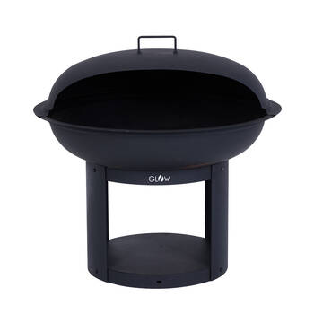 Glow 75x73cm Verona Fire Pit w/ Pizza Cooking Station Black