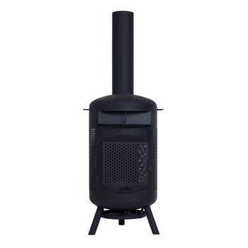 Glow 50x157cm Roma Chimenea Fireplace w/ Pizza Oven Black