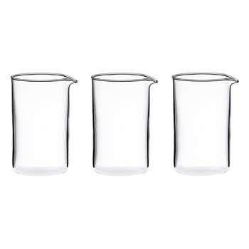 3PK Coffee Culture Glass Replacement Coffee Press Carafe 600ml Clear