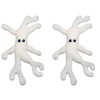 2PK Giant Microbes Bone Cell Soft Stuffed Plush Toy White
