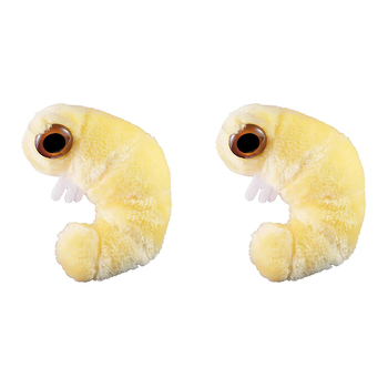 2PK Giant Microbes Bookworm Soft Stuffed Plush Toy Yellow