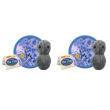 2PK Giant Microbes Clap Gonorrhoea Soft Stuffed Plush Toy Grey