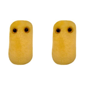 2PK Giant Microbes Cough Soft Stuffed Plush Toy Yellow