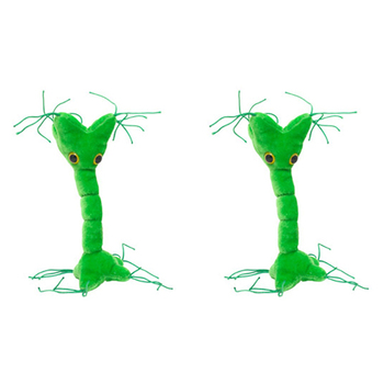 2PK Giant Microbes Nerve Cell Soft Stuffed Plush Toy Green
