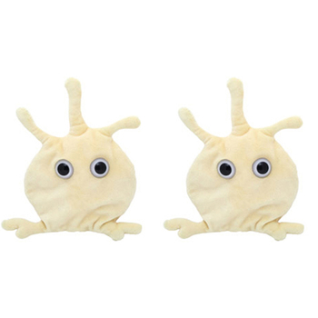 2PK Giant Microbes Platelet Soft Stuffed Plush Toy White
