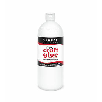 Global PVA Art & Craft Multi-Purpose Water-Based Adhesive Glue 1Litre
