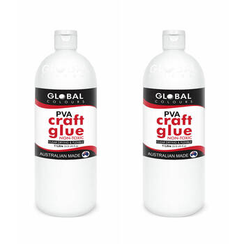 2PK Global PVA Art & Craft Multi-Purpose Water-Based Adhesive Glue 1Litre