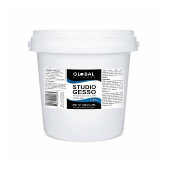 Global Studio Flexible and Fast-Drying Gesso Paint Primer 4Litres White