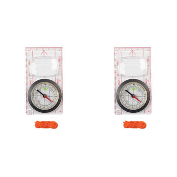 2PK Elemental Plastic Compact Liquid Filled Dial Map Compass 11.5x6.5cm