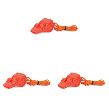 3PK Elemental Pro Blow Pealess Camping/Hiking Whistle - Orange
