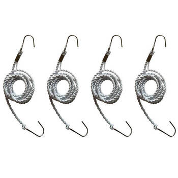 4PK Elemental Pegless Portable Camping Clothesline 2.4m - White