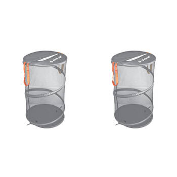 2PK Elemental 75L Portable Collapsible Laundry Hamper 63x40cm - Grey