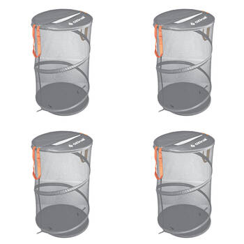 4PK Elemental 75L Portable Collapsible Laundry Hamper 63x40cm - Grey