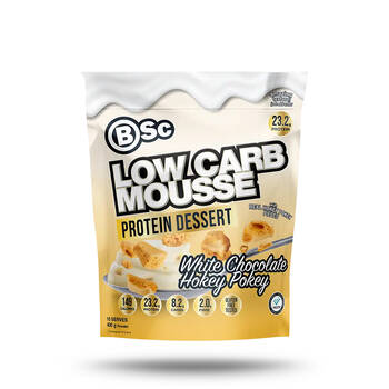 BSc Low Carb Mousse Protein Dessert 10 Serves 400g White Chocolate Hokey Pokey
