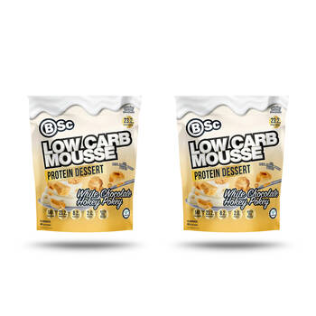 2PK BSc Low Carb Mousse Protein Dessert 10 Serves 400g White Chocolate Hokey Pokey