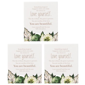 3PK Splosh Ceramic Greenhouse Self Love Verse w/ Stand & Hook 12x14cm