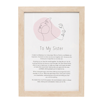 Splosh Gift Of Words To My Sister Message Plaque 24x32.5cm