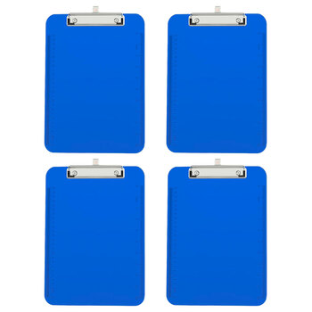 4PK Gusspak Plastic Clipboard A4 Paper - Transparent Blue
