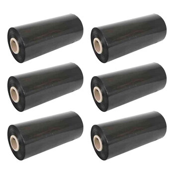 6pc Gusspak Premium Stretch Wrap Black 500mm x 226m x 20um