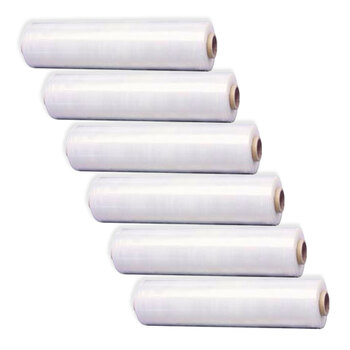 6pc Clear Stretch Wrap Film Hand 500mm x 226m x 17um
