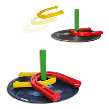 8pc Go Play Rubber Horseshoe/Mat/Stakes Set Kids Outdoor Toy 5y+