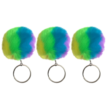 3PK GoGoPo Fluffy Neon Keyring