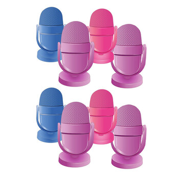 8PK GoGoPo Microphone Eraser & Sharpener - Assorted