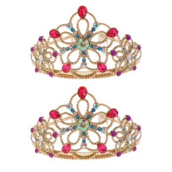 2PK Great Pretenders Bejewelled Tiara Kids Headpiece Hair Accessories 3y+ Gold
