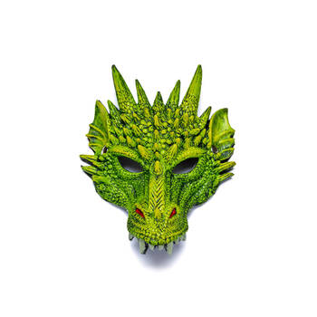 Great Pretenders Rubber Dragon Mask Kids/Children Costume Green 3y+