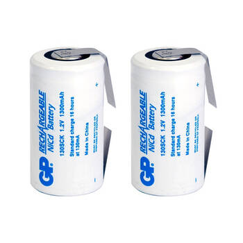 2PK 1300MAH 1.2V NICAD SUB C WITH