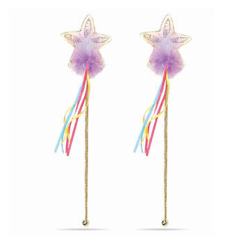 2PK Great Pretenders Multi Pastel & Gold Glitter Rainbow Wand 3y+