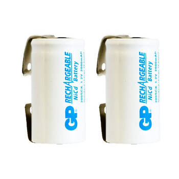 2PK 2000MAH 1.2V NICAD SUB C WITH