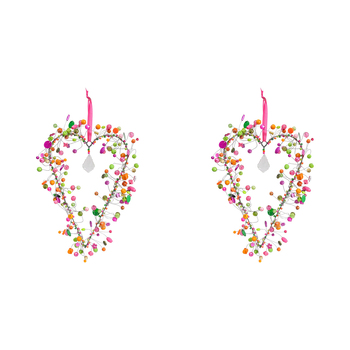 2PK LVD Beaded Heart Xl Fairytale Decorative Sculpture Home/Lounge Decor