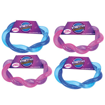 4x GoGoPo Glitter Super Stretchy Noodles Kids 3y+ Toy Assorted