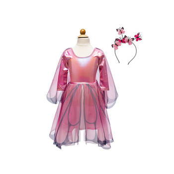 Great Pretenders Pink Butterfly Twirl Dress Size 5-6 w/ Wings 5y+