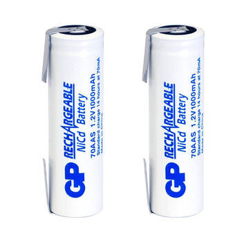 2PK 1000MAH 1.2V AA NICAD & TAGS