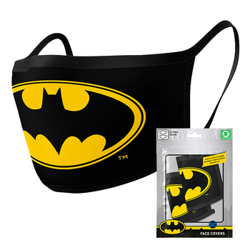2pc DC Comics Warner Bros Batman Logo Mask Yellow/Black