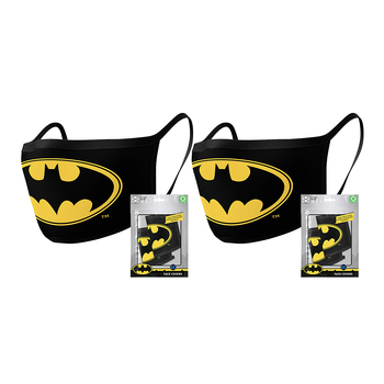 2PK x 2pc DC Comics Warner Bros Batman Logo Mask Yellow/Black