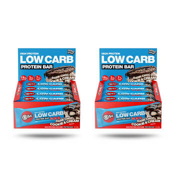 2x 12PK BSc High Protein Low Carb Bar 60g Serve Dark Chocolate Cookie